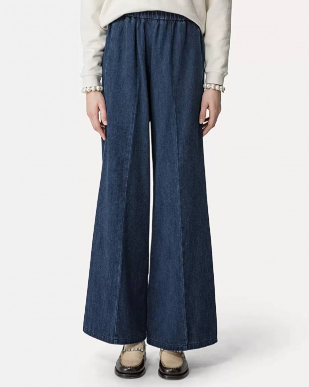 CALVARY COTTON DENIM PALAZZO PANTS FORTE_FORTE