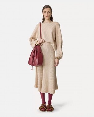 CASHMERE WOOL RIBBED SKIRT...