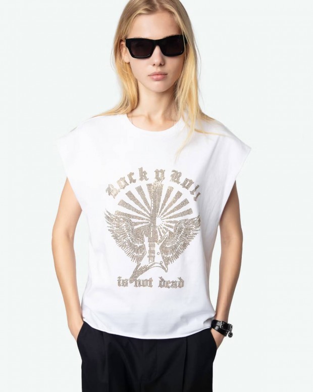 CAMISETA CLOE HC GUITAR WINGS STRASS ZADIG & VOLTAIRE