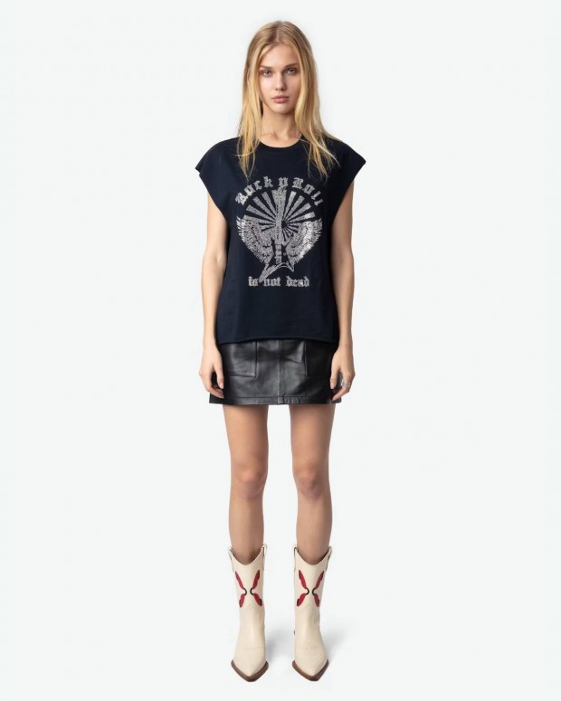 CAMISETA CLOE GUITAR WINGS STRASS ZADIG & VOLTAIRE