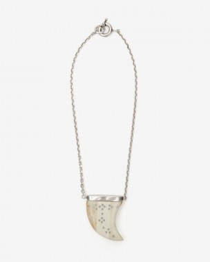 SHORT NECKLACE ECRU/SILVE