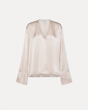 SILK SATIN LONG SLEEVE TOP...