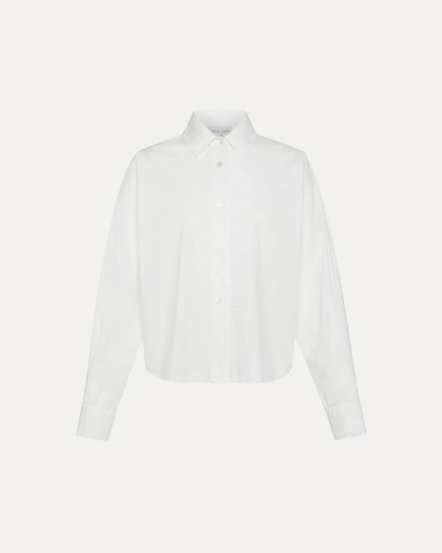 CAMISA BLANCA BÁSICA EN POPELÍN FORTE_FORTE