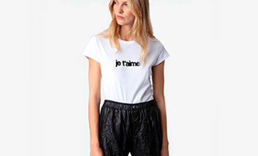 CAMISETA WOOP ICO FLOC JE T AIME ZADIG &amp; VOLTAIRE